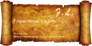 Fogarassy Lajos névjegykártya