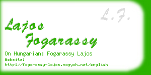 lajos fogarassy business card